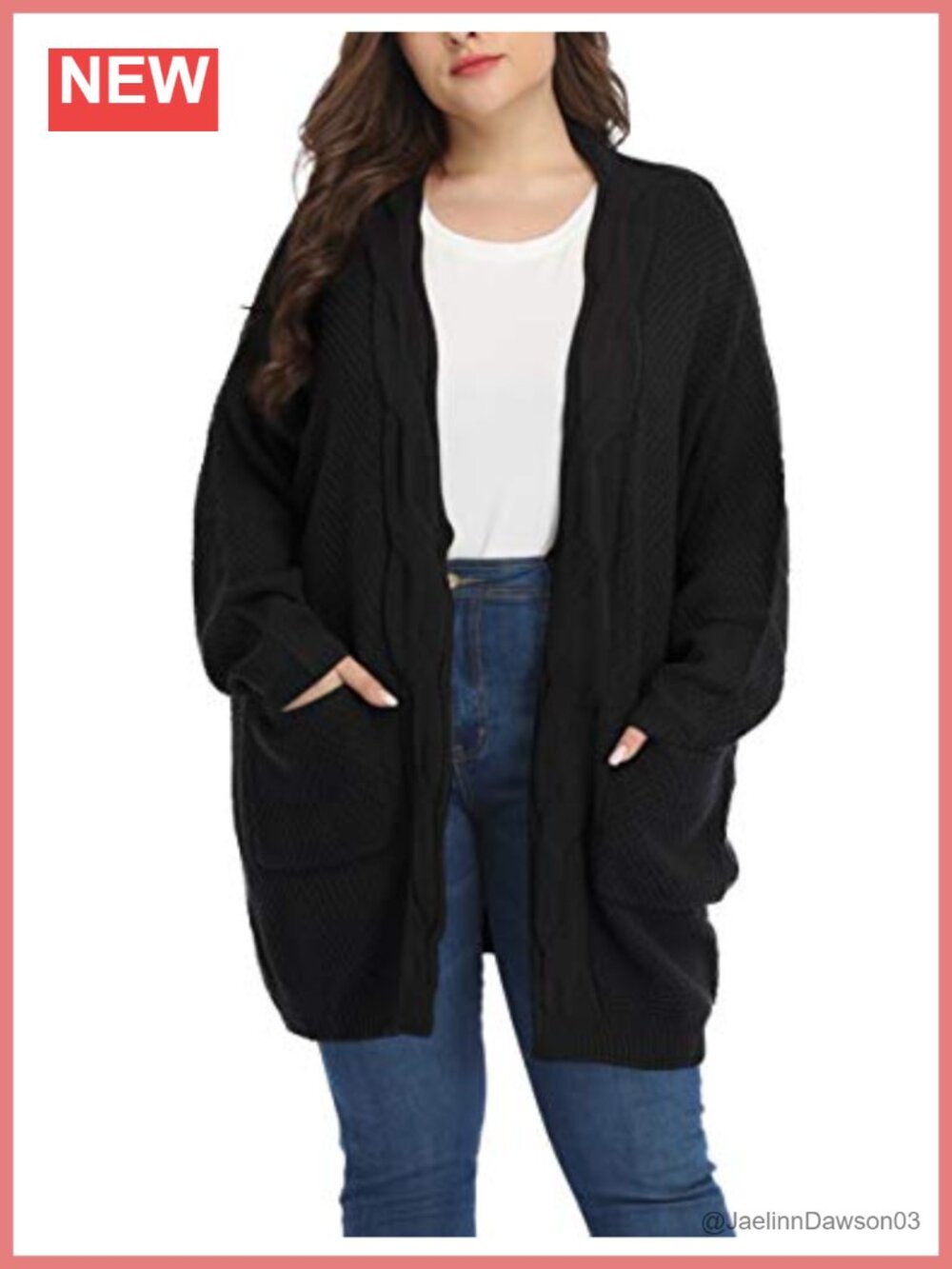 Oversized Open Front Cardigan Textured Knit Batwing Long Sleeve
